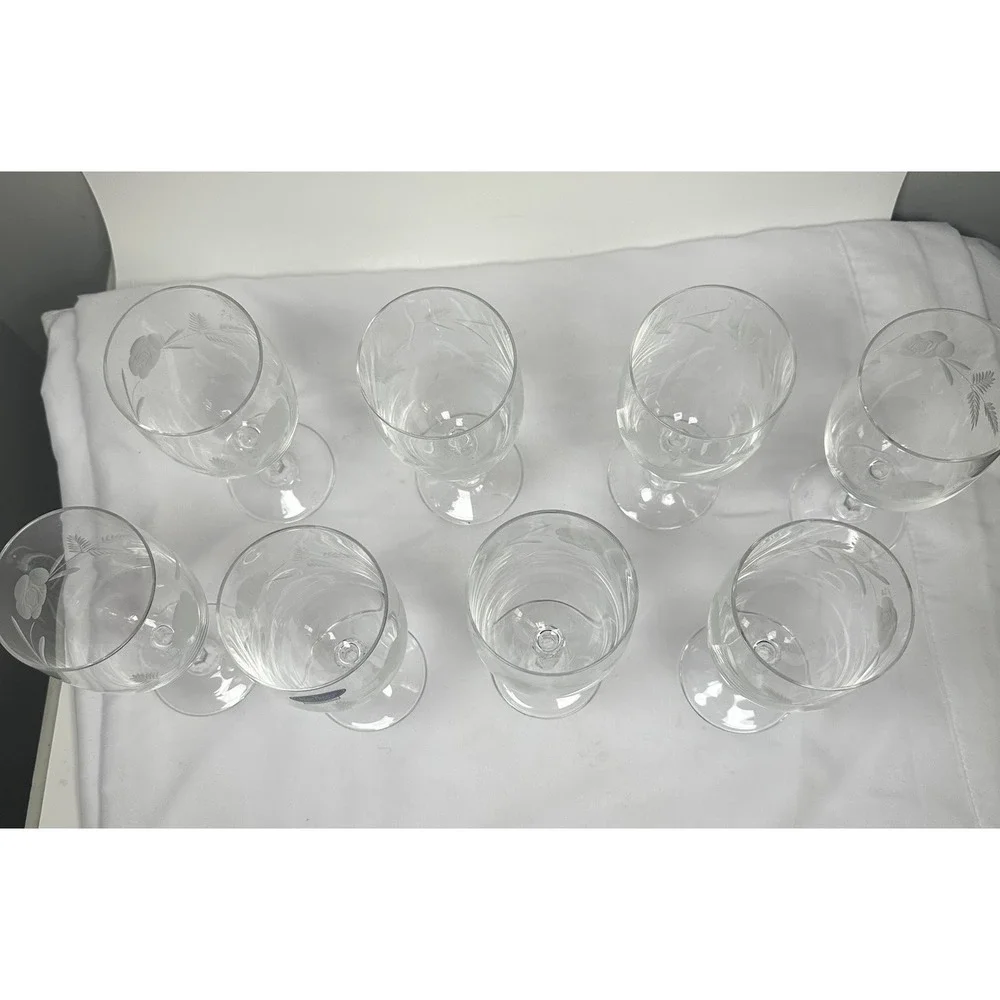 8 Iced Tea‎ Goblet Royal Doulton COUNTRY ROSE Etched Flowers 7.75